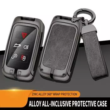Металлический кожаный чехол для автомобильного ключа для Land Rover Range Rover Discovery 5 Sport 2018 2019 для Jaguar XEL E-PACE 2019 Аксессуары коричневый