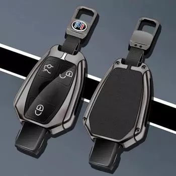 Металлический кожаный чехол для ключей автомобиля для Mercedes Benz W204 W221 W205 W176 W212 W463 ABCES Class GLA CLA GLK GLC CLS AMG