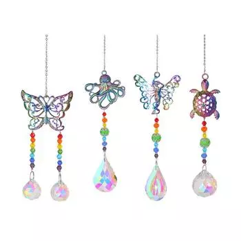 Металлический Кристалл Свет Коллекция Подвеска Автомобильные Аксессуары Подвесной Радужный Создатель Открытый Сад Украшения Декор Окна для Балкона Turtle
