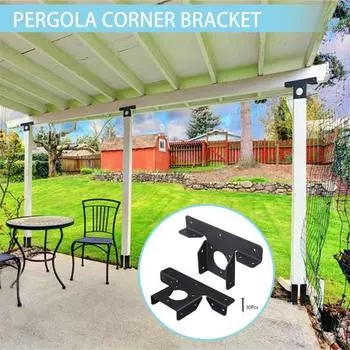 Металлический кронштейн для перголы, нержавеющий, повышенной прочности, сильная фиксация, сверхмощный угловой кронштейн, набор для работы по дереву, DIY Post Base Kit чёрный