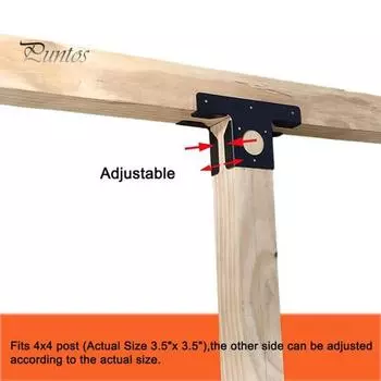 Металлический кронштейн для перголы, нержавеющий, повышенной прочности, сильная фиксация, сверхмощный угловой кронштейн, набор для работы по дереву, DIY Post Base Kit чёрный
