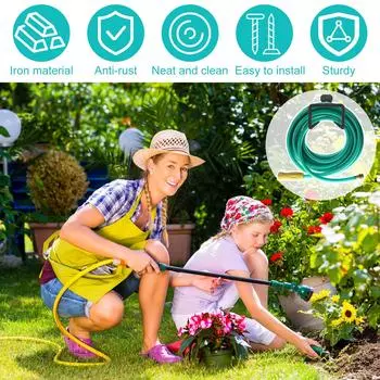 Металлический кронштейн для шланга, прочный настенный кронштейн для шланга, антикоррозионный, противоскользящий, для организации катушки шланга в саду и дворе