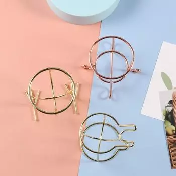 Металлический кронштейн Подставка для пуховки для пудры Многофункциональная подставка для макияжа Подставка для пуховки для макияжа Спонж для макияжа rose gold-hexagon