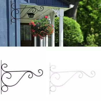 Металлический крючок для подвешивания растений, прочные настенные вешалки для растений в помещении и на улице, 2 шт. в упаковке One Size чёрный