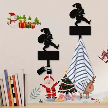 Металлический крючок для рюкзака Санта-Клауса и крючок для подвешивания ремня | Настенное украшение на Рождество | Праздничный декор для праздников и фестивалей M бронзовый