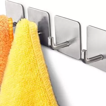 Металлический крючок из нержавеющей стали 304 без перфорации, прочный и не оставляющий следов, самоклеящийся крючок за входной дверью