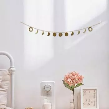 Металлический круглый кусок Солнца и Луны в форме рыбьей чешуи, стильное подвесное украшение для гостиной, настенное украшение с цепями