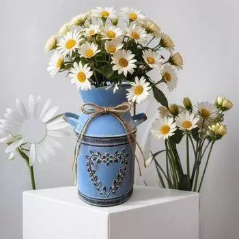 Металлический кувшин в стиле шебби-шик, молочный бидон, оцинкованная ваза, французское деревенское ведро, декор для фермерского дома чёрный