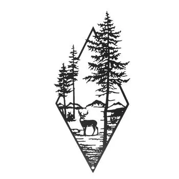 Металлический лесной олень настенное искусство изысканное железное украшение в виде оленя из леса простая установка привлекательная