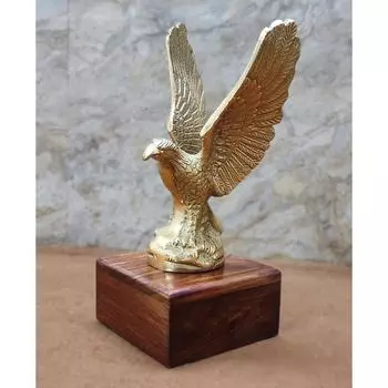 Металлический летящий орел с основанием, декоративная статуэтка, антикварная статуэтка, памятный трофей, награда Vastu Power Strength, 24 см, 10 см, золото
