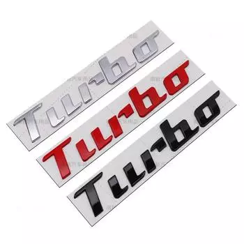 Металлический логотип Turbo на кузов автомобиля, боковая эмблема, задний багажник, значок, наклейка для автомобиля чёрный