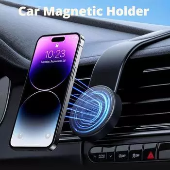 Металлический магнитный автомобильный держатель для телефона. Складная универсальная подставка для мобильного телефона. Кронштейн на приборной панели / вентиляционное отверстие. Крепление для сотового телефона. Поддержка GPS для всех телефонов.