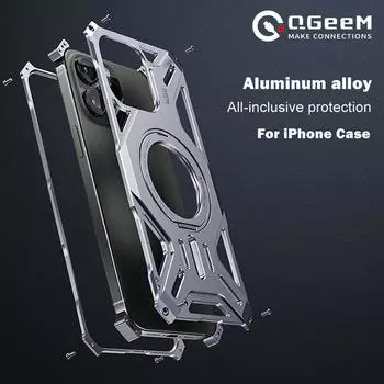 Металлический магнитный держатель для телефона iPhone 13 14 15 Pro Max, модный алюминиевый сплав, чехол для телефона iPhone 13 14 15 Promax Pro iPhone 13 серый