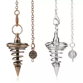 Металлический маятник Pendulos Pendulums для лозоходства Спиральный конус Античная пирамида Pendule