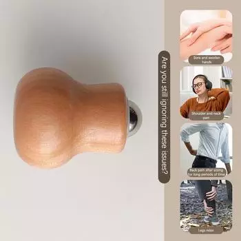 Металлический массажный роликовый шарик для здоровья, натуральный деревянный скребок, шея, лицо, удаление морщин, лифтинг, подтяжка, уход