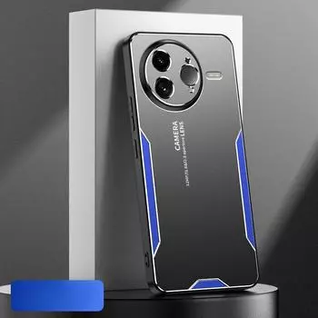 Металлический матовый жесткий чехол для телефона POCO F7 Ultra F7ultra Защита объектива камеры Мягкий силиконовый бампер противоударный чехол для POCO F7 Pro F7Pro For POCO F7 ultra синий