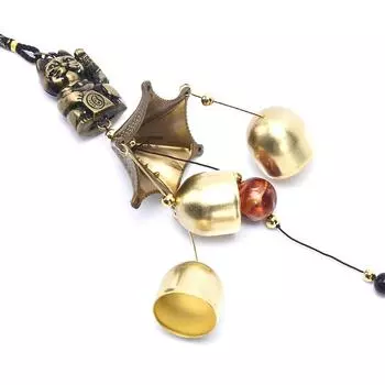 Металлический медный подвесной колокольчик ветра, украшение двери, подвеска Lucky Cat по фэн-шуй