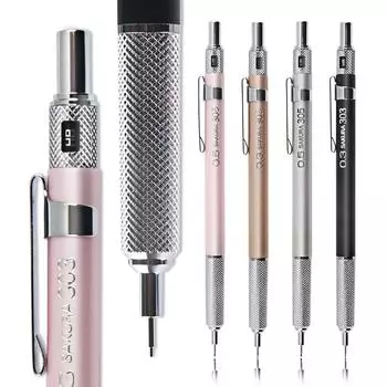 Металлический механический карандаш 0,3/0,5 мм, ручка для офиса, канцелярские принадлежности, художественные принадлежности для письма, рисования, рисования, художественного дизайна 0.3MM золотой