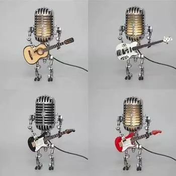 Металлический микрофон, гитара с подсветкой, Home Swing, USB-интерфейс One Size чёрный