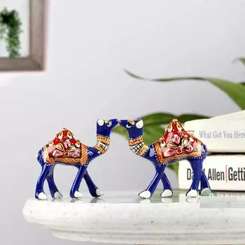 Металлический Минакари Ручной Работы Декоративная Фигурка Верблюда для Домашнего Декора и в качестве Подарка (Набор из 2)