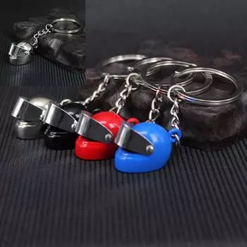 Металлический мотоциклетный шлем, креативное моделирование, брелок для ключей, брелок для ключей в виде шлема, кулон 8.2cm серебряный