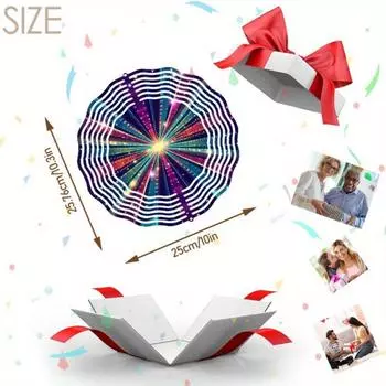 Металлический музыкальный колокольчик 3D вращающийся дизайн мандалы неоновый красочный декор для сада на открытом воздухе не требует питания вращающееся искусство для двора патио