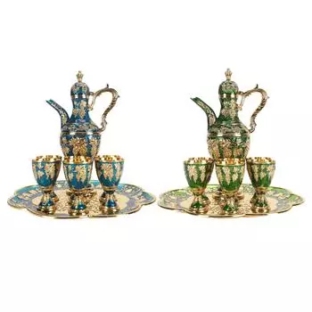 Металлический набор для вина, нержавеющий водонепроницаемый набор для кофе из цинкового сплава, декоративный изысканный винтажный горшок T Gold Green