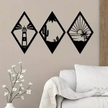 Металлический настенный декор с изображением заката на берегу моря – элегантный настенный декор с изображением заката и пляжа из металла, уникальный прибрежный знак для украшения дома светло-серый