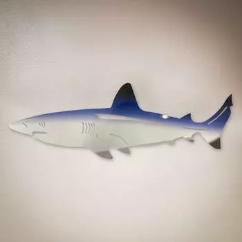Металлический настенный художественный декор, украшение в виде океанской рыбы для украшений на стене патио и бассейна белый