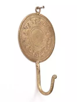 Металлический настенный крючок с гравировкой, Латунь, Iron Hanger Hook With Punching, John Molly Decor&Gifts