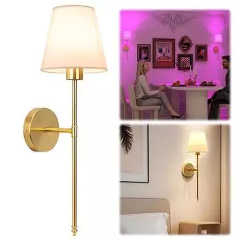 Металлический настенный светильник USB перезаряжаемый беспроводной бра 3 цвета света беспроводной настенный светильник скандинавский ночной светильник для прихожей коридор Black белый