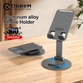Металлический настольный держатель для телефона, кронштейн на 360 градусов, складная подставка для мобильного телефона для iPad, планшета, крепление для смартфона чёрный