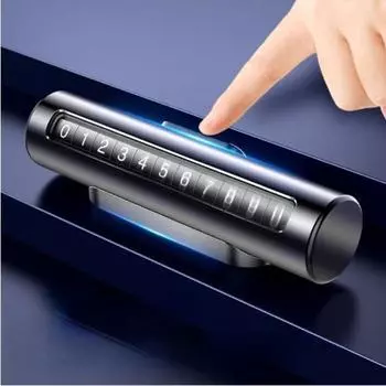 Металлический номер телефона в автомобильном ролике, временный парковочный номерной знак, номер мобильного телефона для парковки, автомобильные принадлежности 32.812.3cm чёрный