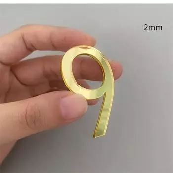 Металлический номер здания для квартиры, очень большая наклейка, строительный акрил на двери, номер дома, плавающий снаружи 5x3.3cm