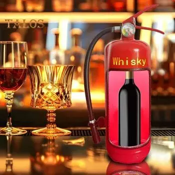 Металлический огнетушитель, мини-бар, винный шкаф, скрытая система хранения спиртных напитков, переносной держатель для бутылок для домашнего офиса, уникальный дизайн, креативный барный шкаф C