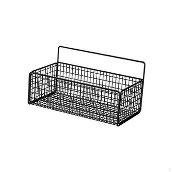 Металлический органайзер для ванной, Подвесные корзины, Плавающие полки, Проволочная корзина для хранения на кухне, чёрный