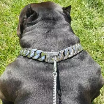 Металлический ошейник для собак из нержавеющей стали, стальная цепь для домашних животных, большой ошейник для собак, доберман, регулируемый высококачественный ошейник для бульдога 40cm