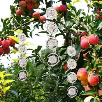 Металлический отражатель для птиц, вертушка для ветра, высокосветоотражающий садовый светоотражающий двусторонний для использования в помещении и на открытом воздухе для двора, фермы, подвесной A