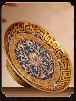 Металлический поднос для фруктов, передняя тарелка для фруктов в Буддийском зале, поднос для подножия в форме лотоса, буддийская утварь и принадлежности