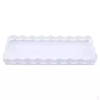 Металлический поднос, прямоугольная подставка для кексов, маффинов и десертов - белый