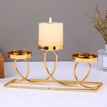 Металлический подсвечник для ароматических свечей, центральный элемент стола, простой стиль, чайная свеча для ужина при свечах