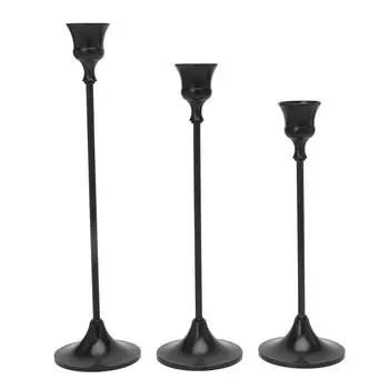 Металлический подсвечник в стиле ретро, изысканные черные конические подсвечники для настольного камина