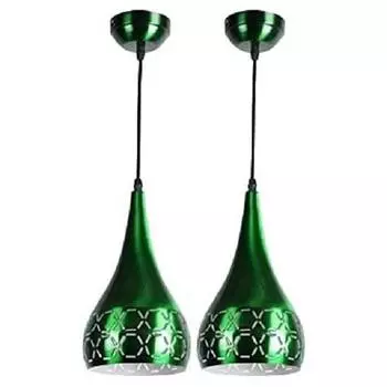 Металлический подвесной светильник с резным узором, маленький 6 дюймов, зеленый, 2 шт.