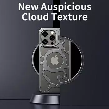 Металлический полый чехол для телефона MagSafe без оправы для iPhone 13 14 15 Pro Max, держатель объектива из алюминиевого сплава, крышка для рассеивания тепла For iPhone 15&Case & Holder