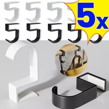 Металлический портативный крючок для подвешивания сумки, держатель для наушников без перфорации, офисная настольная подставка-вешалка, регулируемый домашний органайзер 10x4.8x2cm