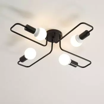 Металлический потолочный светильник, черный потолочный светильник для гостиной, спальни