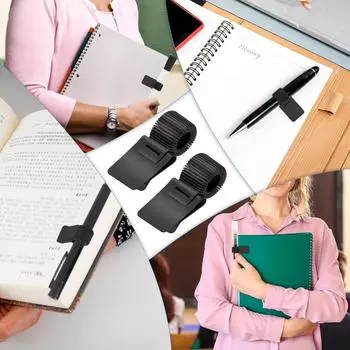 Металлический пружинный держатель для ручек с одним отверстием и карманным зажимом, пружинная петля, униформа врачей и медсестер, держатели для ручек, металлический зажим для ручек для ноутбука 2pcs чёрный