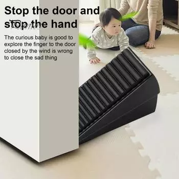 Металлический пружинный дверной упор, клиновой настенный протектор, прочный цинковый сплав, регулируемая высота, противоскользящий, ветрозащитный, без сверления, противоударный напольный дверной упор чёрный