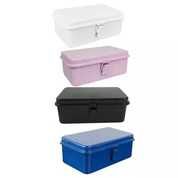 Металлический ящик для хранения с крышкой, пустой ящик для инструментов, подарков, ключей от машины, хранения поделок чёрный