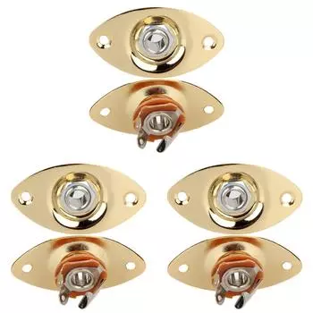 Металлический разъем для бас-гитары 1/4 дюйма для электрогитары TL (Золото) Делавэр